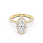Stella Halo Engagement Ring with Diamond Band