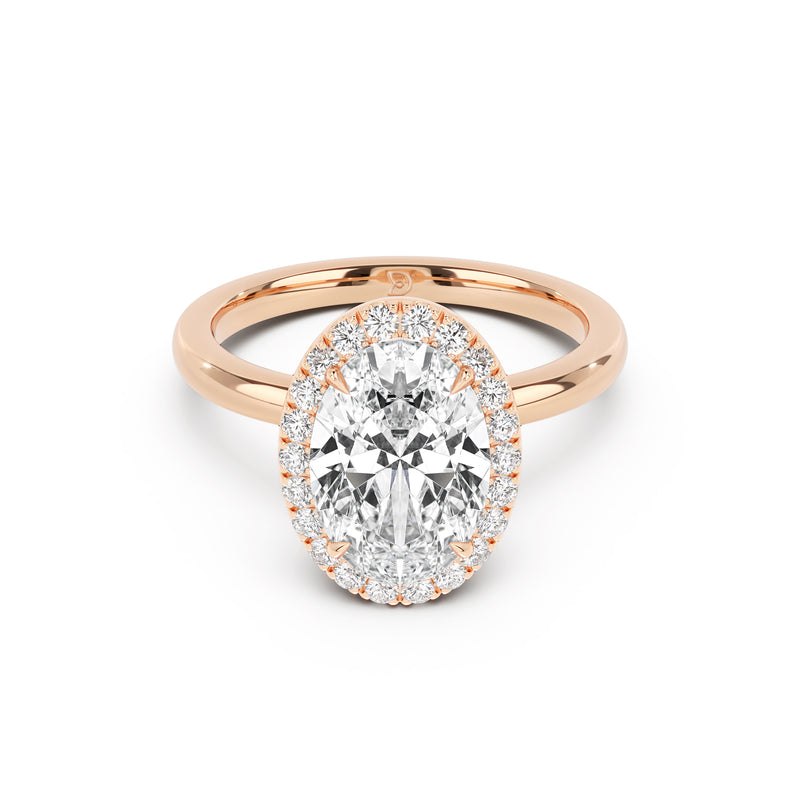 Stella Halo  Engagement Ring with Plain Band