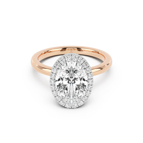 Stella Halo  Engagement Ring with Plain Band