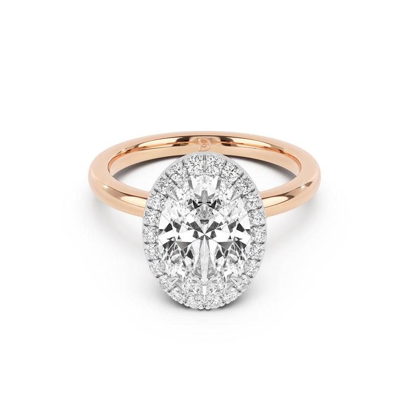 Stella Halo  Engagement Ring with Plain Band