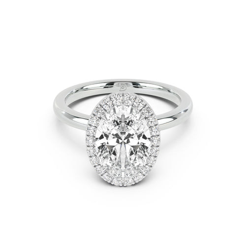 Stella Halo  Engagement Ring with Plain Band
