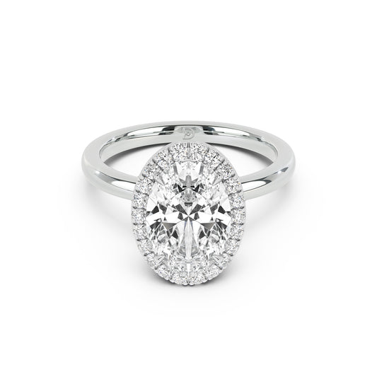 Stella Halo  Engagement Ring with Plain Band