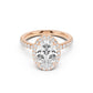 Stella Halo Engagement Ring with Diamond Band