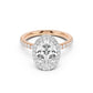 Stella Halo Engagement Ring with Diamond Band