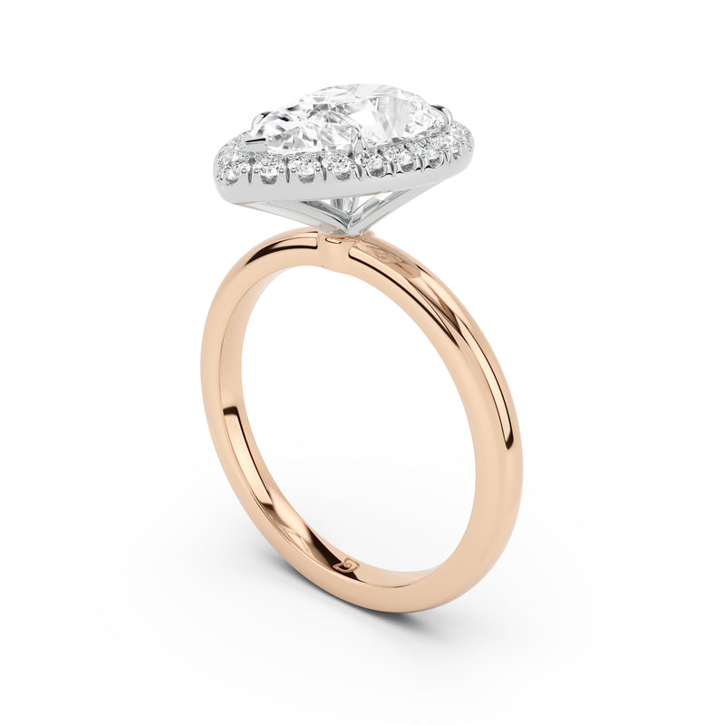 Stella Halo  Engagement Ring with Plain Band
