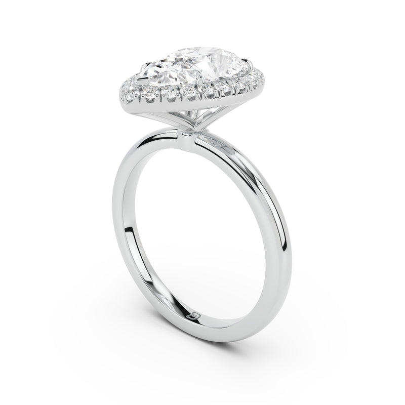 Stella Halo  Engagement Ring with Plain Band