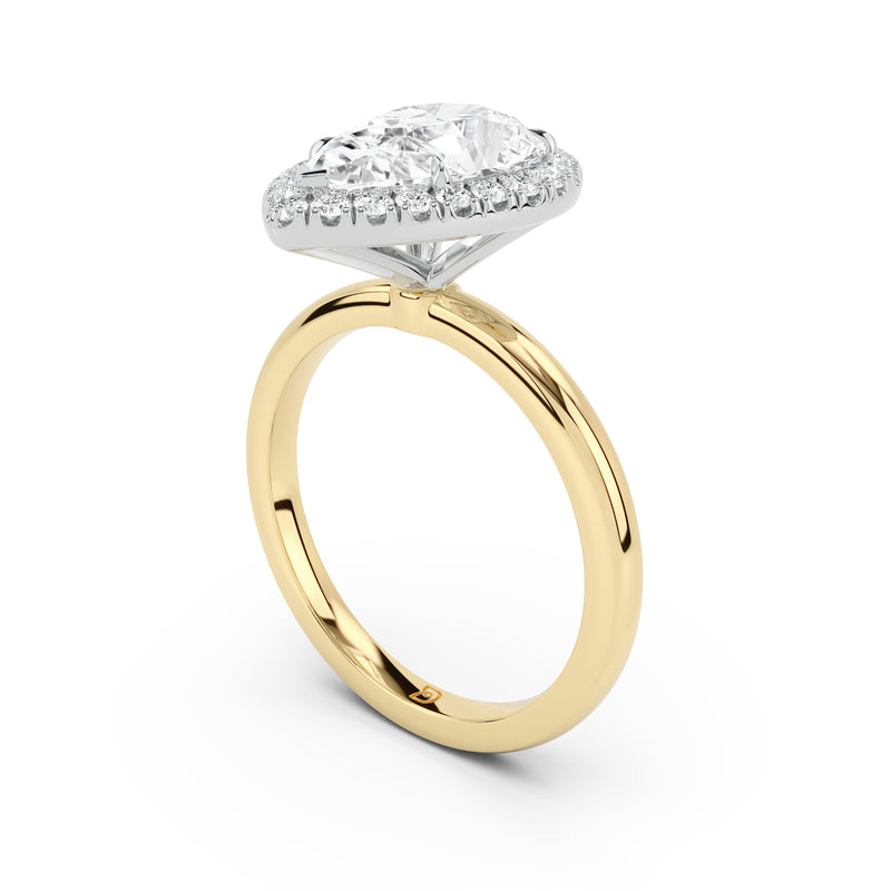 Stella Halo  Engagement Ring with Plain Band