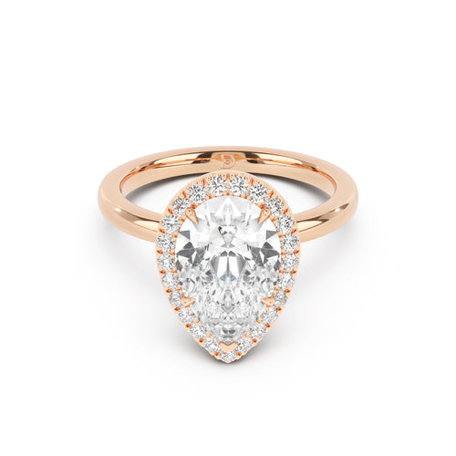 Stella Halo  Engagement Ring with Plain Band