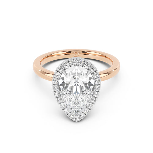 Stella Halo  Engagement Ring with Plain Band