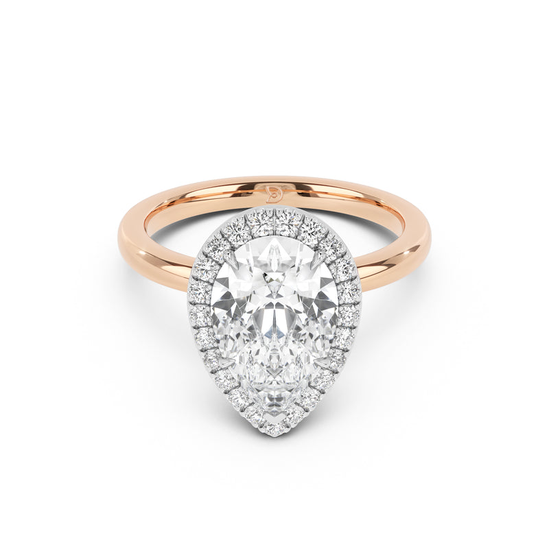Stella Halo  Engagement Ring with Plain Band