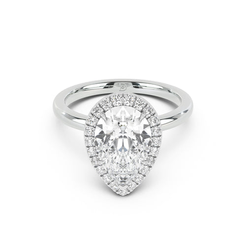 Stella Halo  Engagement Ring with Plain Band