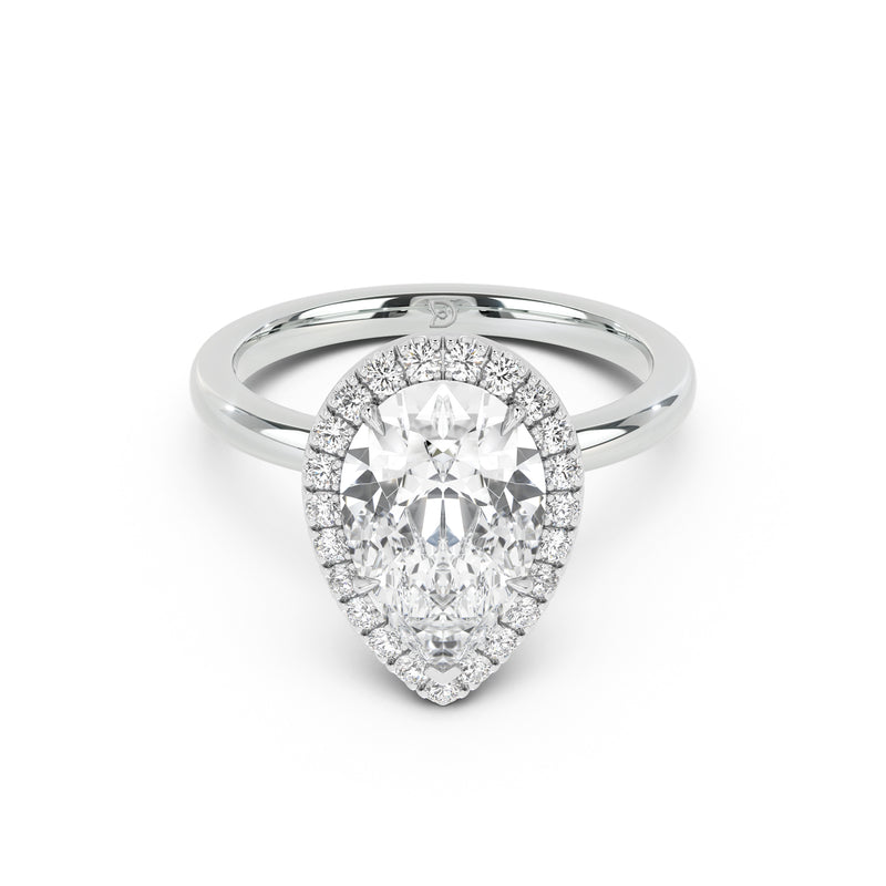 Stella Halo  Engagement Ring with Plain Band