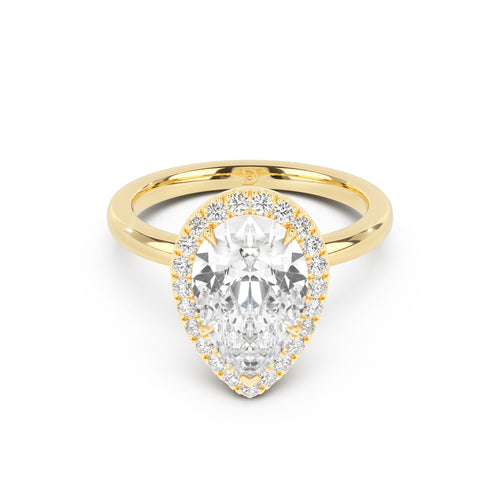 Stella Halo  Engagement Ring with Plain Band