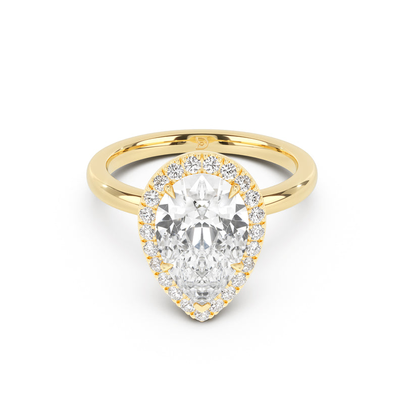 Stella Halo  Engagement Ring with Plain Band