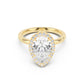 Stella Halo  Engagement Ring with Plain Band