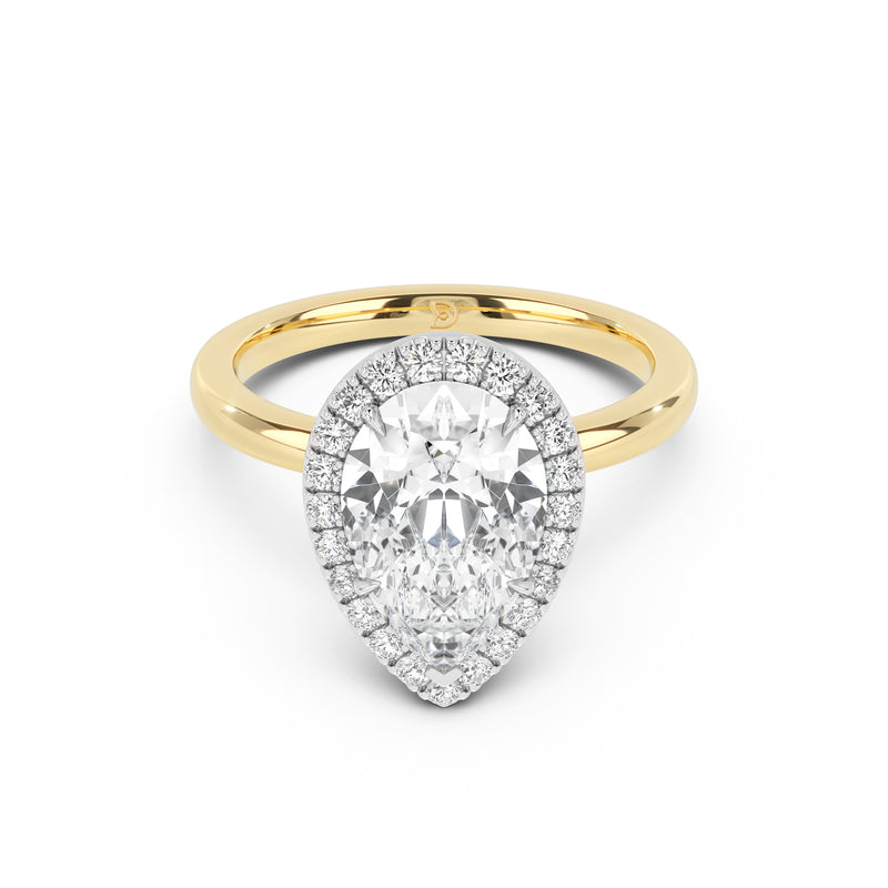 Stella Halo  Engagement Ring with Plain Band