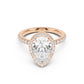 Stella Halo Engagement Ring with Diamond Band