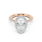 Stella Halo Engagement Ring with Diamond Band