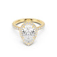 Stella Halo Engagement Ring with Diamond Band