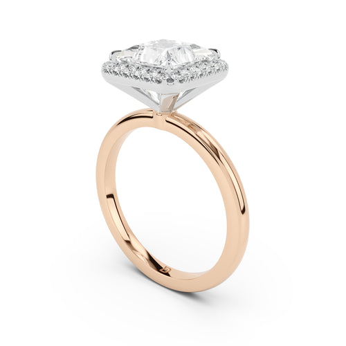 Stella Halo  Engagement Ring with Plain Band