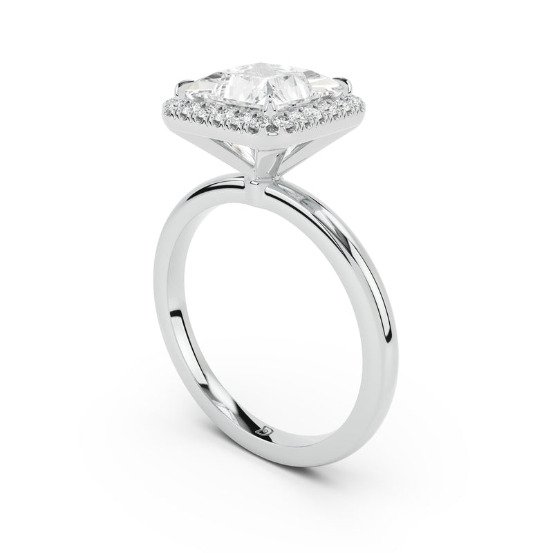 Stella Halo  Engagement Ring with Plain Band