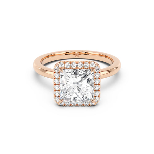 Stella Halo  Engagement Ring with Plain Band