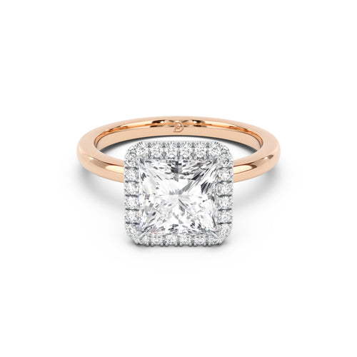 Stella Halo  Engagement Ring with Plain Band