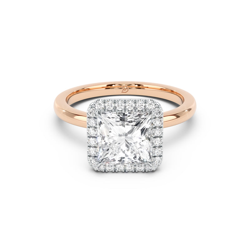 Stella Halo  Engagement Ring with Plain Band