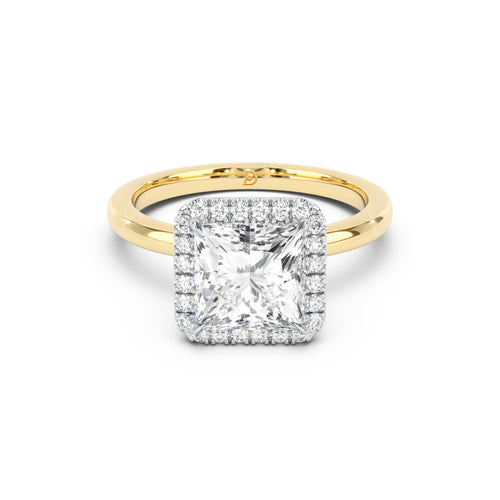 Stella Halo  Engagement Ring with Plain Band