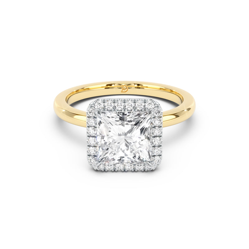 Stella Halo  Engagement Ring with Plain Band