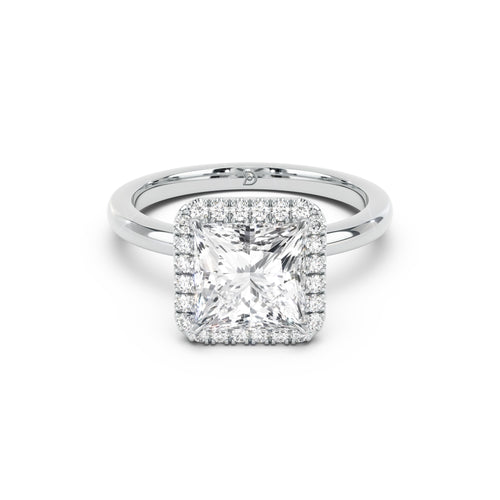 Stella Halo  Engagement Ring with Plain Band