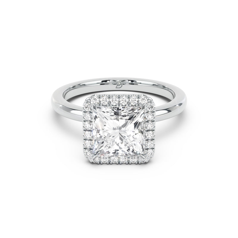 Stella Halo  Engagement Ring with Plain Band