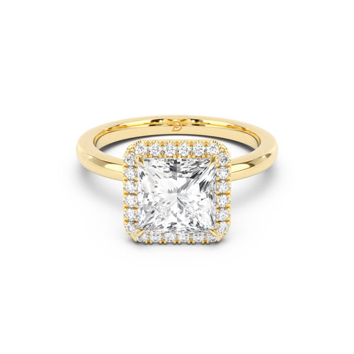 Stella Halo  Engagement Ring with Plain Band