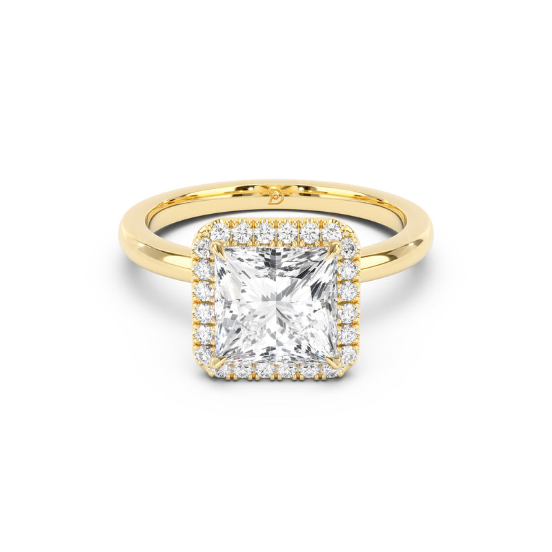 Stella Halo  Engagement Ring with Plain Band
