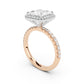 Stella Halo Engagement Ring with Diamond Band