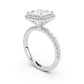 Stella Halo Engagement Ring with Diamond Band