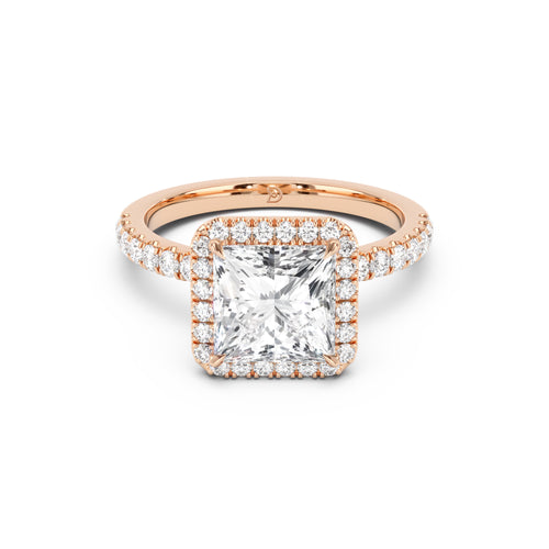 Stella Halo Engagement Ring with Diamond Band