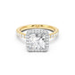 Stella Halo Engagement Ring with Diamond Band