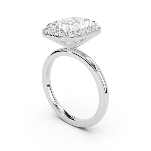 Stella Halo  Engagement Ring with Plain Band