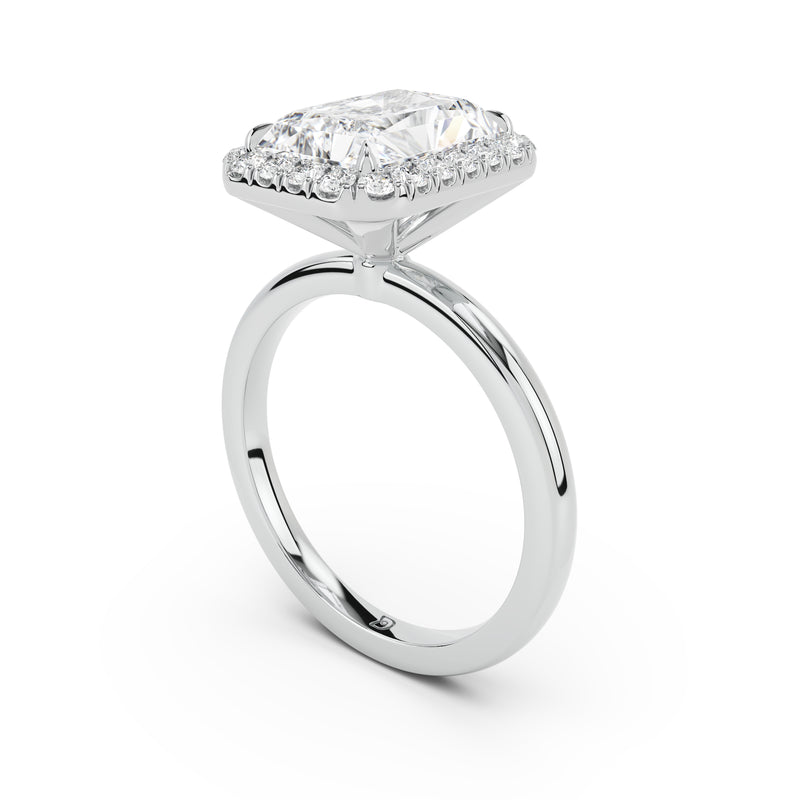 Stella Halo  Engagement Ring with Plain Band