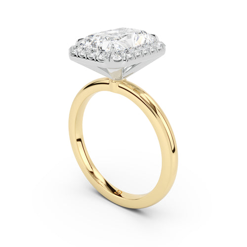 Stella Halo  Engagement Ring with Plain Band