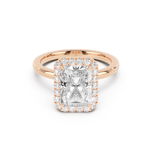 Stella Halo  Engagement Ring with Plain Band