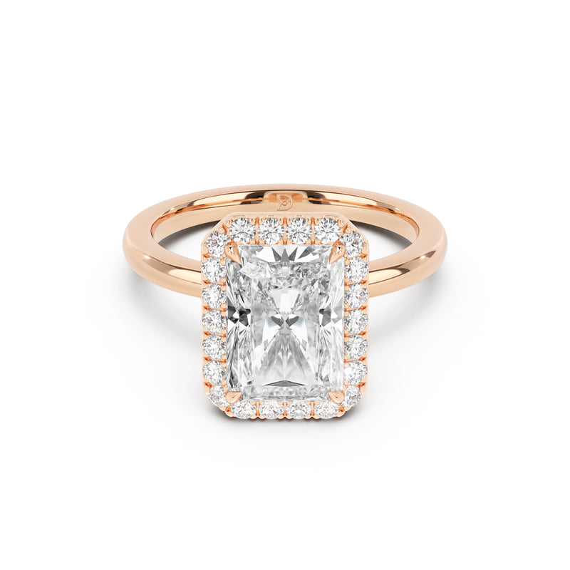 Stella Halo  Engagement Ring with Plain Band