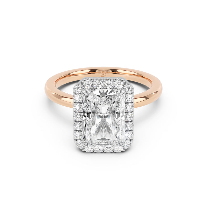 Stella Halo  Engagement Ring with Plain Band