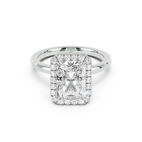 Stella Halo  Engagement Ring with Plain Band