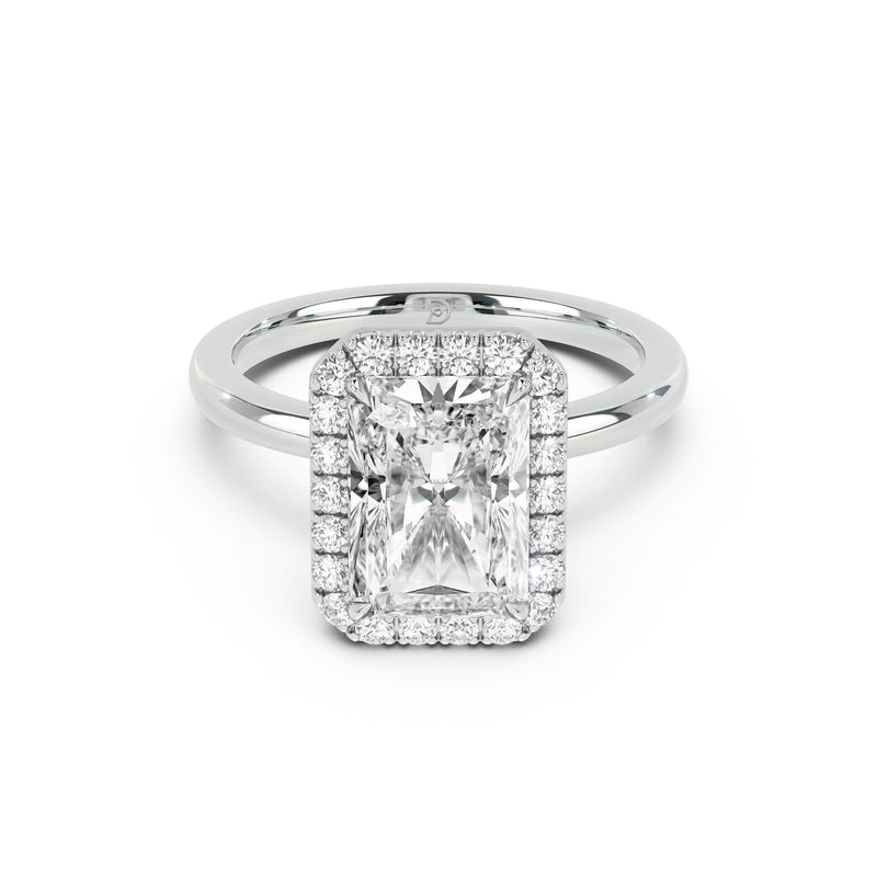 Stella Halo  Engagement Ring with Plain Band