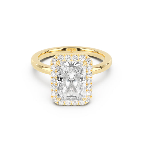 Stella Halo  Engagement Ring with Plain Band