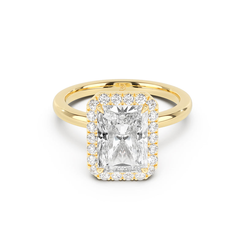 Stella Halo  Engagement Ring with Plain Band
