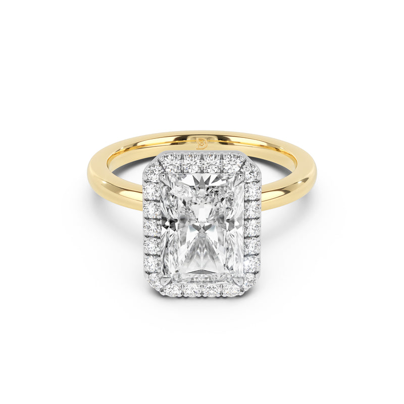 Stella Halo  Engagement Ring with Plain Band