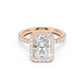 Stella Halo Engagement Ring with Diamond Band
